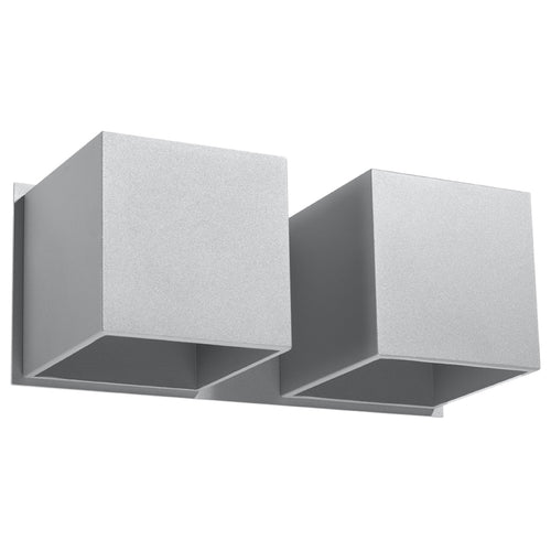 Sollux Lighting Wandlamp QUAD 2 grijs - 26x12x11cm