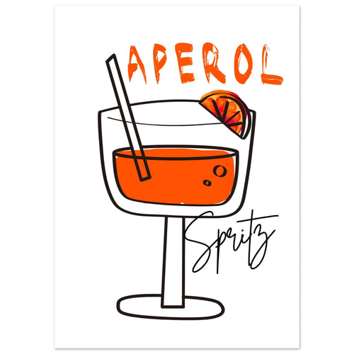 Artfulprints  Aperol Spritz - Minimalistic   poster 50x70 cm - vtwonen shop