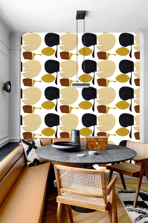 Catchii Behang Modern Curvy Town meerkleurig geel - vtwonen shop