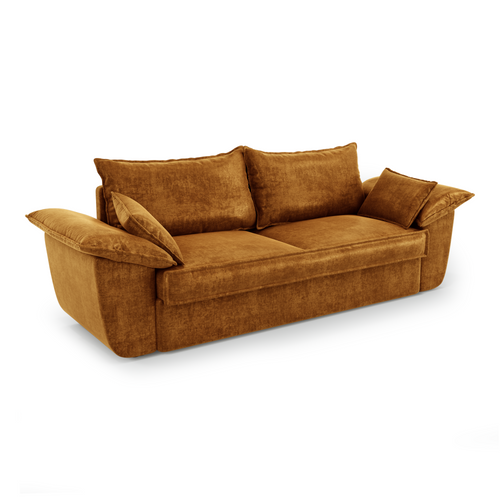 Sia Home - Rechte bank SASHA -  Fluweel - Mosterd - 232cm