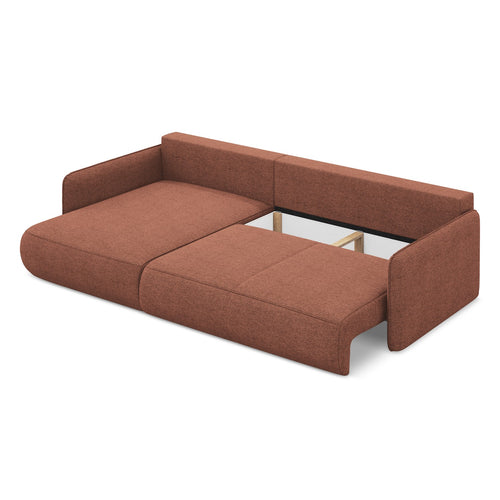 LaMiaSofa hoekbank links Palermo - chenille stof - gedempt roze - 240x148x86