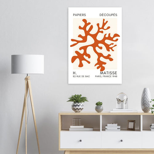 Artfulprints  Matisse – Dreamy coral flower orange   poster 30x40 cm - vtwonen shop