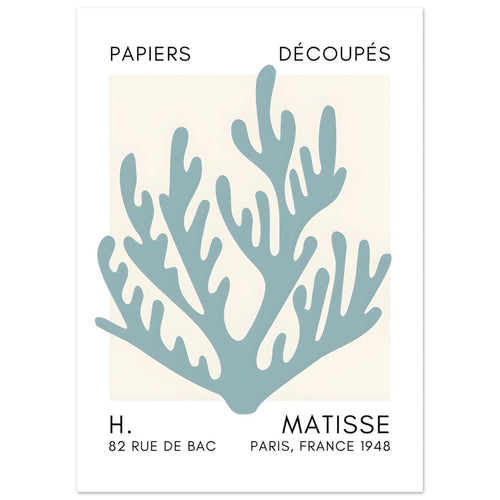 Artfulprints  Matisse – Coral harmony turquoise   poster 50x70 cm - vtwonen shop