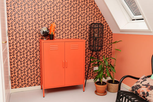 MaximaVida metalen lockerkast Finn 80 x 40 x 102 cm zacht oranje - 2 schappen