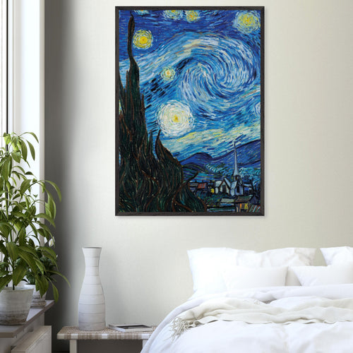 Artfulprints Poster Vincent van Gogh - Starry night   - 30x40 cm - Blauw