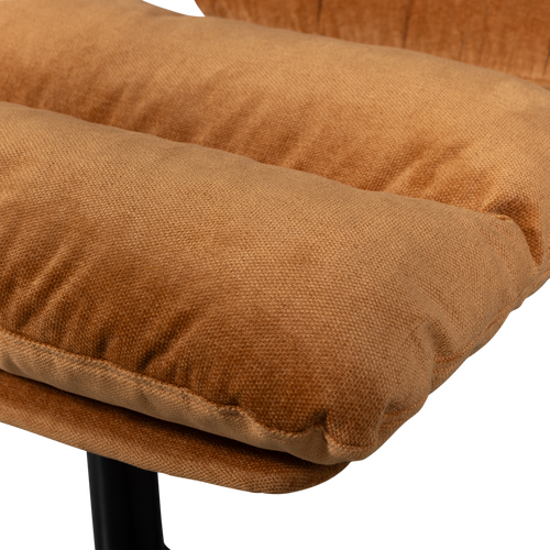 WOOOD  fauteuil met hocker Yaro - Chenille - Ginger - 94x71x83 - vtwonen shop