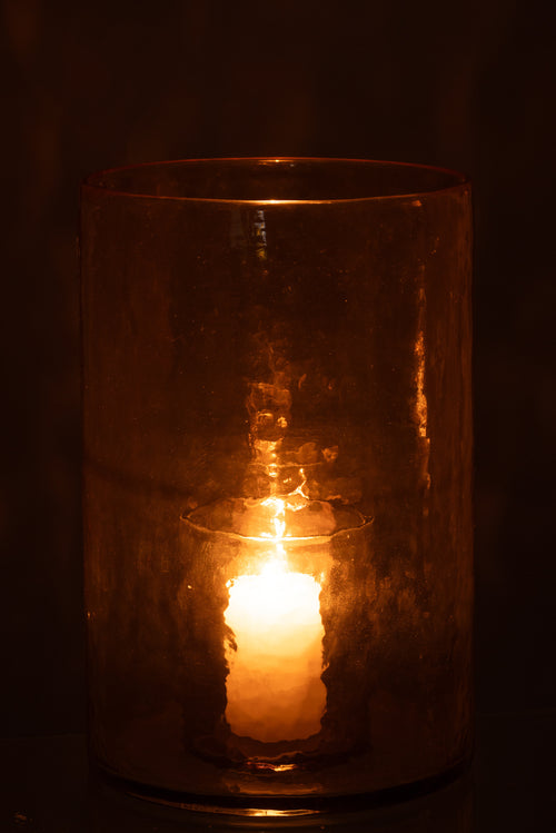 J-Line windlicht Dubbel - glas - geel - large