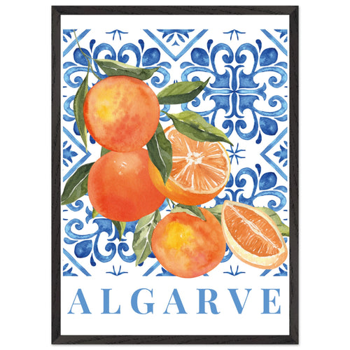 Artfulprints Poster met Lijst Fruits - Oranges in the Algarve   - 50x70 cm - Meerkleurig