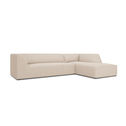 Cosmopolitan Design - Modulaire hoekbank rechts Siena 4-zits, structurele stof beige - 180x273x69cm