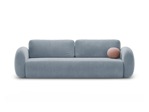 Cosmopolitan Design Slaapbank met opbergdoos Tonale 3-zits, flueel blauw grijs - 105x262x88cm