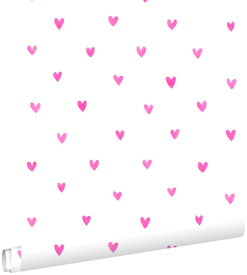 ESTAhome behang hartjes fuchsia roze - 53 cm x 10.05 m - 138866 - vtwonen shop