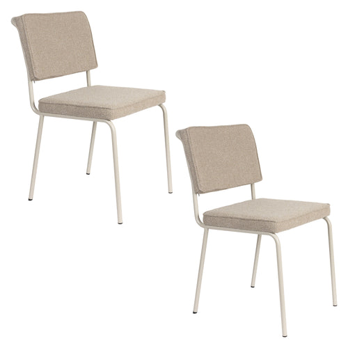 Zuiver Buddy Eetkamerstoelen  Beige - Set van 2
