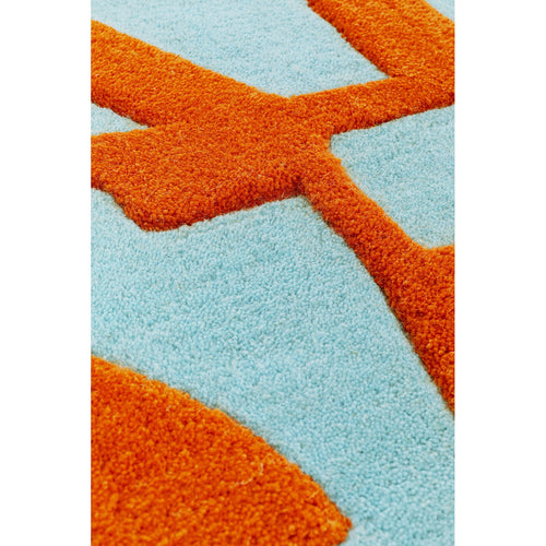 Kare Design Vloerkleed Labirinto 300x200cm blauw en oranje