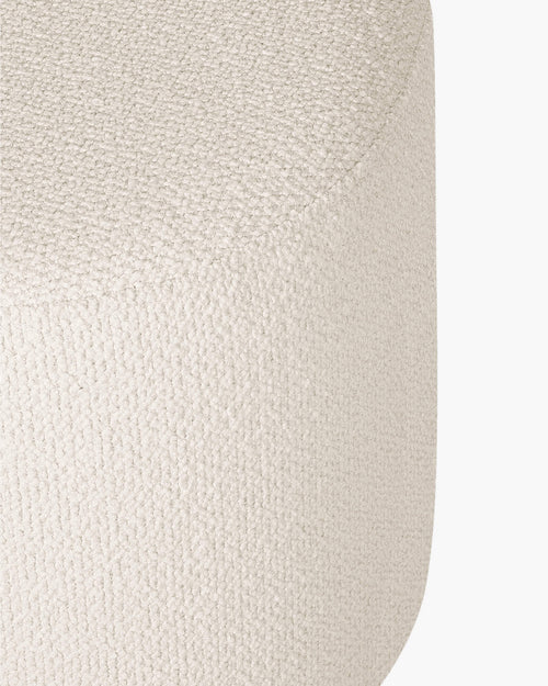 noo.ma Folk Pouf Low - Cloud Beige Bouclé, 50x50x26 cm