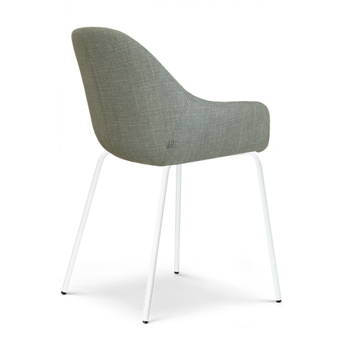 Nolon Nora-Mae Eetkamerstoel Saliegroen - Armleuning - Witte Poten