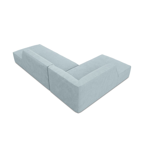 Cosmopolitan Design - Modulaire hoekbank links Siena 4-zits, ribfluwelen lichtblauw - 180x273x69cm