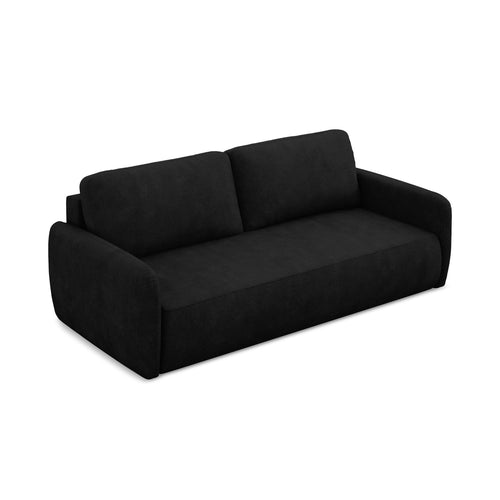 LaMiaSofa 3-zits slaapbank Corle - chenille stof - zwart - 218x102x86