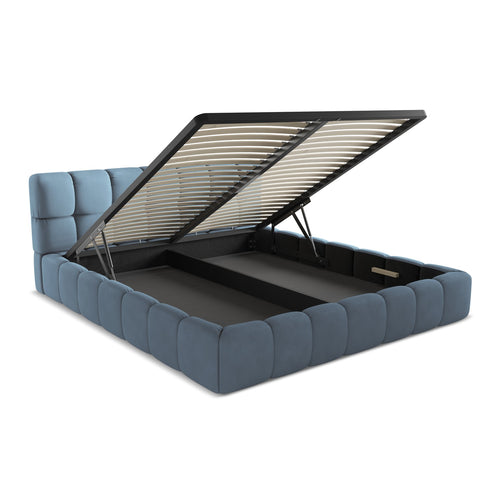 LaMiaSofa Bed met opbergruimte Roma - chenille stof - jeans - 200x228x82