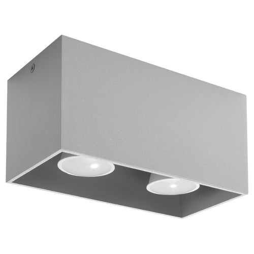 Sollux Lighting Plafondlamp QUAD grijs - 20x10x10cm