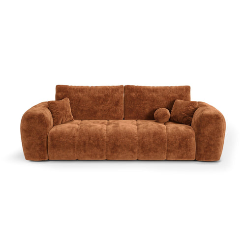 Premium Interiors - Slaapbank met opbergruimte SKY - gewaafd fluweel terracotta 260cm