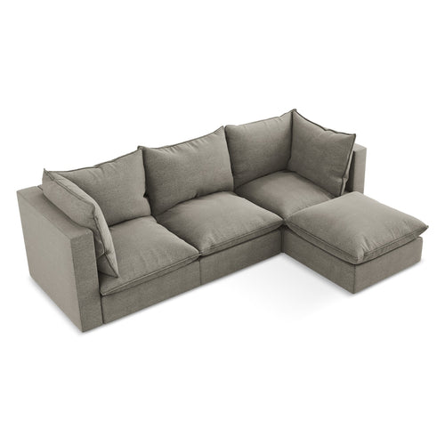 LaMiaSofa hoekbank rechts Ravenna - bouclé - grijs - 255x165x77