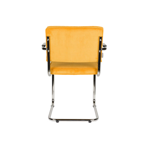 Zuiver Ridge Rib Eetkamerstoelen armleuning Geel - Set van 2