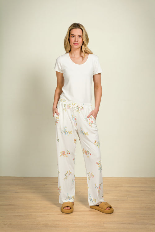 Pip Studio - Belin Lange pyjamabroek - Dames - Blossom Chique - Wit - XS - vtwonen shop