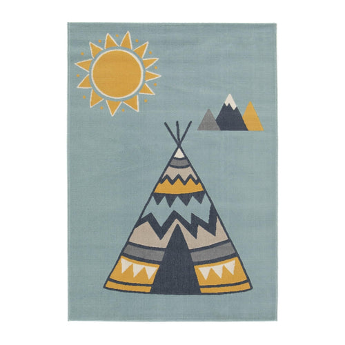 AFK Living vloerkleed Tipi - voor kinderen - blauw - 120 x 170 cm - vtwonen shop