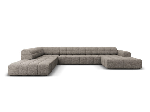 Cosmopolitan Design Panoramische hoekbank links Chicago 7-zits, chenille grijs - 263x375x78cm