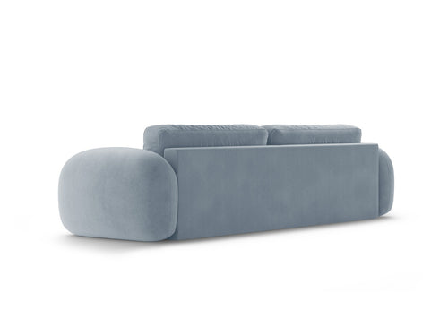 Cosmopolitan Design Slaapbank met opbergdoos Tonale 3-zits, flueel blauw grijs - 105x262x88cm