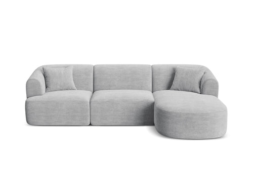 Cosmopolitan Design Modulaire hoekbank rechts Campi 4-zits, ribfluwelen geld - 156x256x70cm
