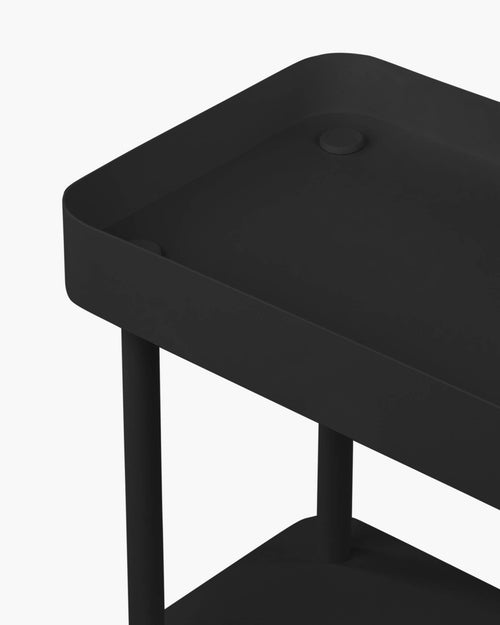 noo.ma Nolle Console 2-tier - metalen console 60x30x57,5 cm, Vulcano Black