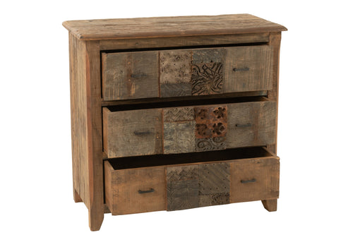 J-Line kast Verouderd - hout - bruin