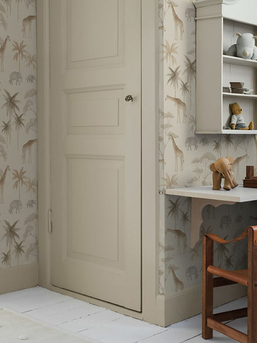 Borastapeter behang jungle dieren beige - 53 cm x 10.05 m - 660622 - vtwonen shop