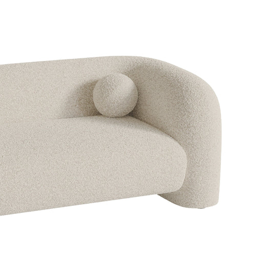 Sia Home - Rechte bank NOLA - Bouclette stof - Crème - 226cm