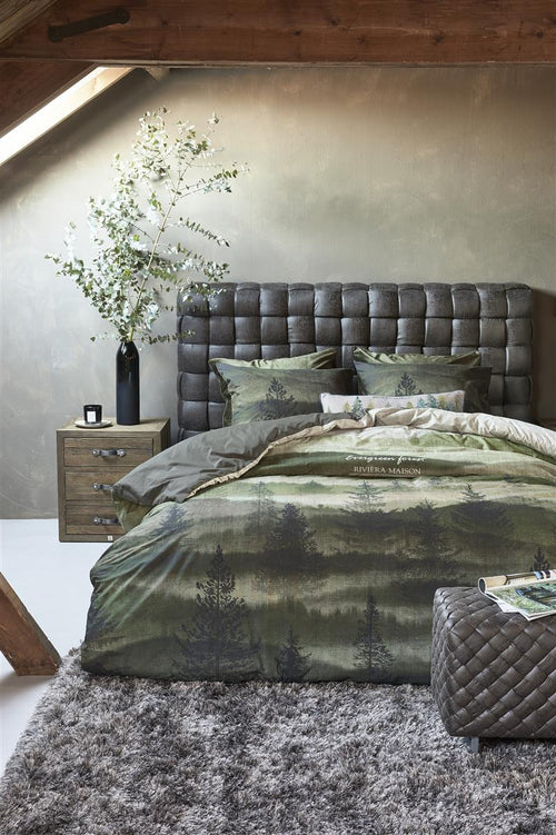 Riviera Maison dekbedovertrek Evergreen - 140x200/220 cm - groen - vtwonen shop