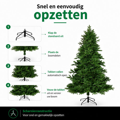 Black Box Trees Brampton Kerstboom - Realistische Kunstboom met Scharnierconstructie - Kerstversiering voor Binnen - Klassieke Boom van PE Naalden -