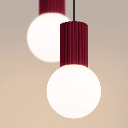 Sollux Lighting Hanglamp HALO 2P bordeaux - 15x15x120cm