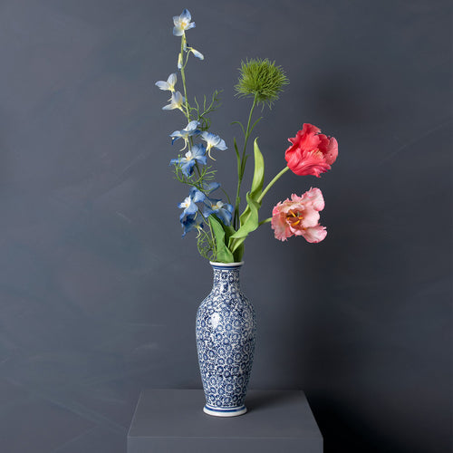 Madame Fleurie zijden boeket Gaspard - Eclectic style - met vaas - vtwonen shop