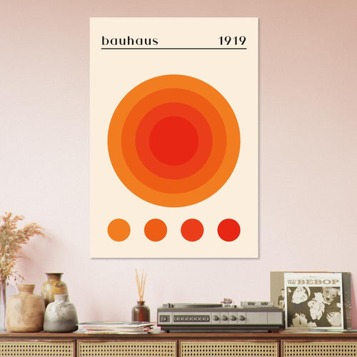 Artfulprints  Bauhaus - Orange dot   poster A4 21x29.7 cm / 8x12" - vtwonen shop