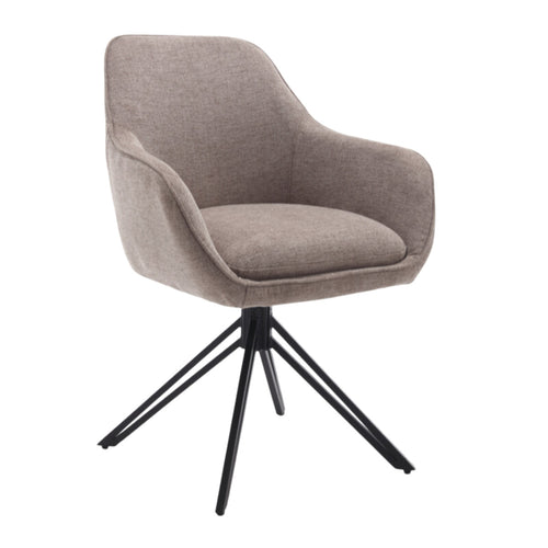 StarFurn Eetkamerstoel Jens - Bruin Stof - Draaibaar - Set van 2 - vtwonen shop