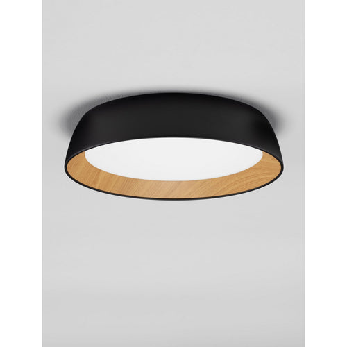 Nova Luce SIGI Inbouw plafondlamp Sandy Black, Wood Triac dimbare LED 40W 3081lm 3000K