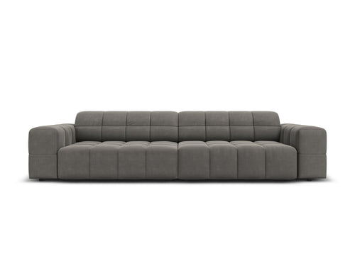 Cosmopolitan Design Bank Chicago 4-zits, flueel lichtgrijs - 102x252x78cm