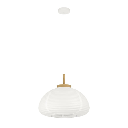 EGLO hanglamp Summerhill - e27 - staal;hout;papier - wit;bruin - vtwonen shop