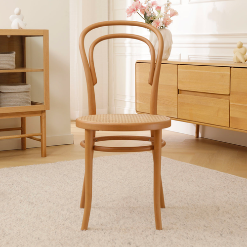 Fameg Vienna Thonet No.14 Houten Bistrostoel Naturel - Rotan Zitting - vtwonen shop