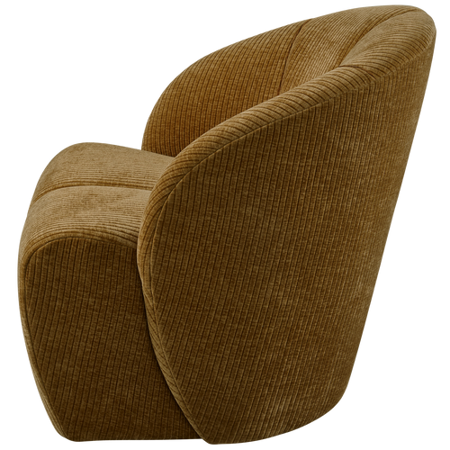 WOOOD draaifauteuil Mojo - Ribstof - Honing Geel - 75x68x77 cm - vtwonen shop