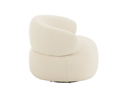 J-Line zetel Draaiend Rond - hout/schuim - ecru
