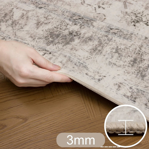 Mrcarpet Vintage Loper Vloerkleed wasbaar Beige Mason 80x250cm 80 x 250cm