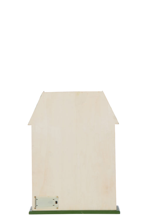 J-Line decoratie Huis Adventskalender - multiplex - kerstrood/donkergroen - LED lichtjes - vtwonen shop