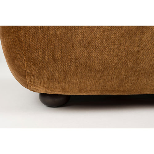Dutchbone Wyatt Fauteuil Velours Cognac Bruin
